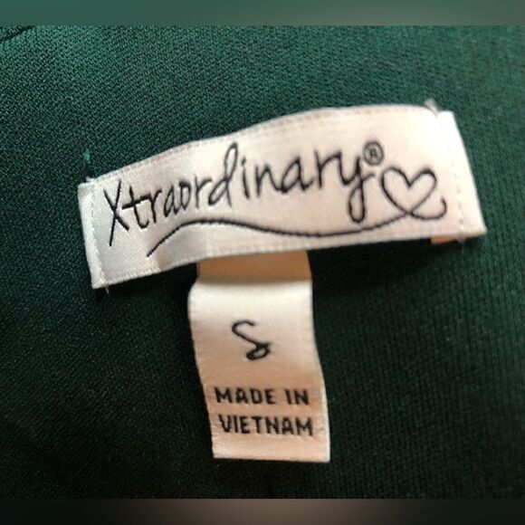 NWT Xtraordinary Pretty Women Green Short Dress Wavy Front Design Double Skirt - Picture 7 of 9